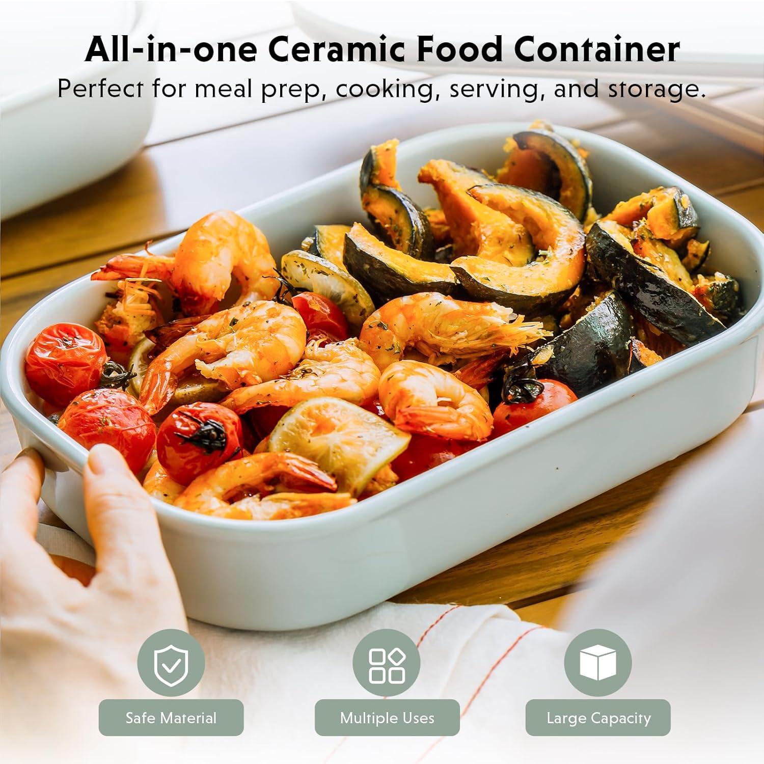 image:imageBUYDEEM Ceramic Food Storage Container with Airtight Lid 17 oz Bento Lunch with Airlock Lid Stackable Bento Box Microwaveable Reusable and Dishwasher Safe for Office Work and Travel Cozy GreenishCozy Greenish