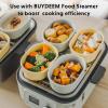 BUYDEEM Ceramic Food Storage Container with Airtight Lid, 17 oz Bento Lunch with Airlock Lid, Stackable Bento Box Microwaveable, Reusable and Dishwasher Safe, for Office Work and Travel, Cozy Greenish(Mellow Yellow)