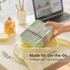 BUYDEEM Ceramic Food Storage Container with Airtight Lid, 28 oz Bento Lunch with Airlock Lid, Stackable Bento Box Microwaveable, Reusable and Dishwasher Safe, for Office Work and Travel, Cozy Greenish(Cozy Greenish)