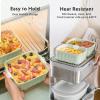 BUYDEEM Ceramic Food Storage Container with Airtight Lid, 28 oz Bento Lunch with Airlock Lid, Stackable Bento Box Microwaveable, Reusable and Dishwasher Safe, for Office Work and Travel, Cozy Greenish(Mellow Yellow)