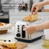 BUYDEEM DT440 4 Slice Toaster, Stainless Steel Toaster with Extra Wide Slots for Bagels, Muffins, High Lift Lever, 6 Shade Settings, Retro Sliver(2-Slice)