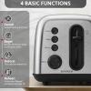 BUYDEEM DT440 4 Slice Toaster, Stainless Steel Toaster with Extra Wide Slots for Bagels, Muffins, High Lift Lever, 6 Shade Settings, Retro Sliver(2-Slice)