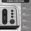 BUYDEEM DT440 4 Slice Toaster, Stainless Steel Toaster with Extra Wide Slots for Bagels, Muffins, High Lift Lever, 6 Shade Settings, Retro Sliver(4-Slice)