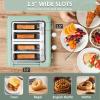 BUYDEEM DT620 2-Slice Toaster, Extra Wide Slots, Retro Stainless Steel with High Lift Lever, Bagel and Muffin Function, Removal Crumb Tray, 7-Shade Settings,Cozy Greenish(Green)