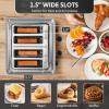 BUYDEEM DT620 2-Slice Toaster, Extra Wide Slots, Retro Stainless Steel with High Lift Lever, Bagel and Muffin Function, Removal Crumb Tray, 7-Shade Settings,Cozy Greenish(Retro Silver)