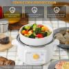 BUYDEEM G32 Electric Food Steamer 1.6QT, Stainless Steel Steamer for Vegetable Egg Seafood, 8 Time Settings, Triple Dry Protection, Quick Steam, Healthy Cooking for 1-2 Servings, Arctic White