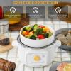 BUYDEEM G32 Food Steamer Arctic White 1.6QT with Round Ceramic Plate 6.6 Inch
