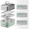 BUYDEEM G52 10.6 Quart 2-Tier Electric Food Steamer for 4-8 Servings, Vegetable Steamer for Cooking, 2-hour Keep Warm, 7 Preset Timings, Dual Boil-Dry Protection, Stainless Steel, Cozy Greenish(5.3 Quart)
