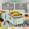 BUYDEEM G52 10.6 Quart 2-Tier Electric Food Steamer for 4-8 Servings, Vegetable Steamer for Cooking, 2-hour Keep Warm, 7 Preset Timings, Dual Boil-Dry Protection, Stainless Steel, Cozy Greenish(10.6 Quart)