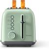 BUYDEEM DT620 2-Slice Toaster, Extra Wide Slots, Retro Stainless Steel with High Lift Lever, Bagel and Muffin Function, Removal Crumb Tray, 7-Shade Settings,Cozy Greenish(Cozy Greenish)