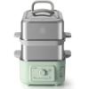 BUYDEEM G52 10.6 Quart 2-Tier Electric Food Steamer for 4-8 Servings, Vegetable Steamer for Cooking, 2-hour Keep Warm, 7 Preset Timings, Dual Boil-Dry Protection, Stainless Steel, Cozy Greenish(10.6 Quart)