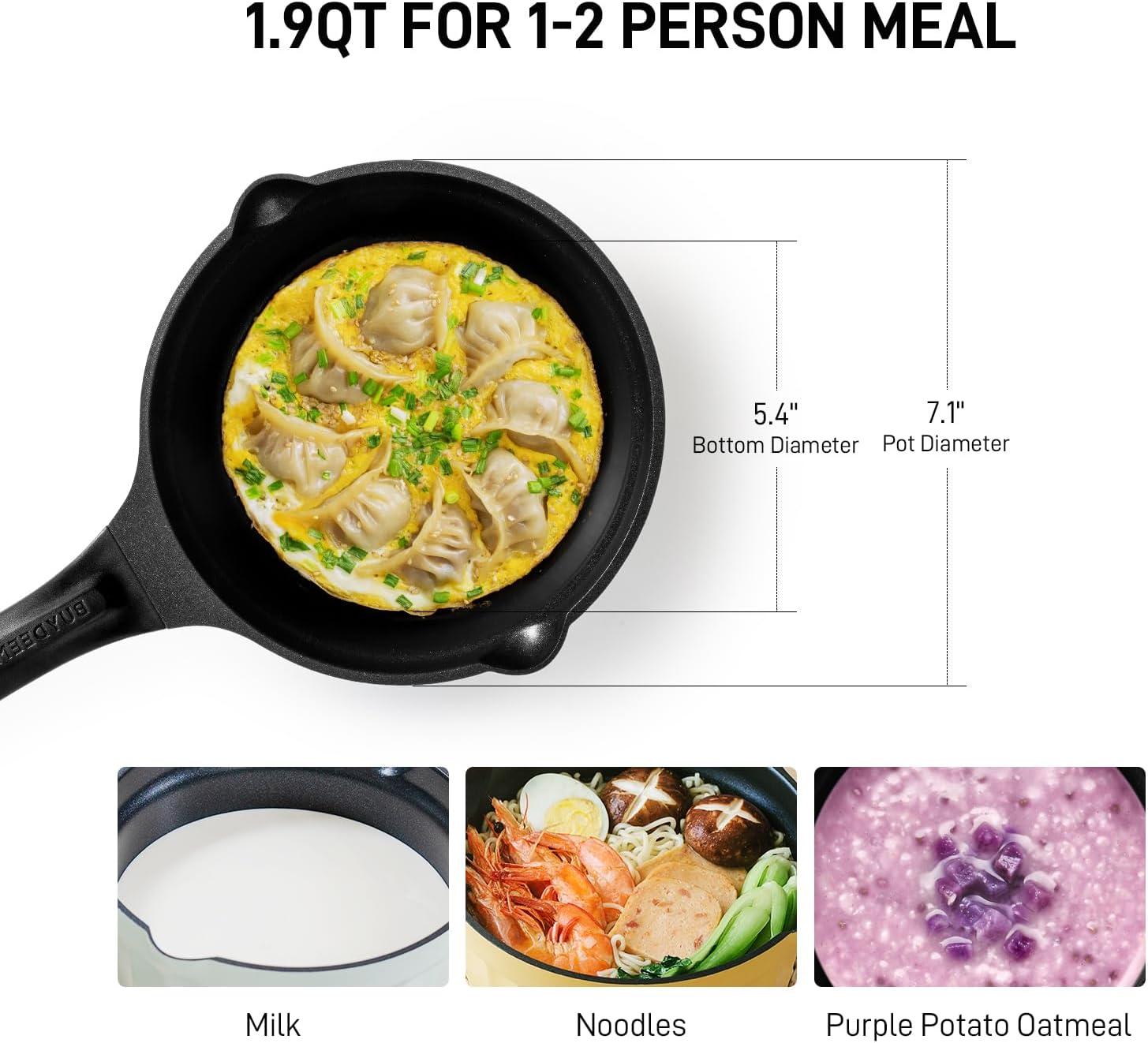 image:imageBUYDEEM Cast Aluminum Non Stick Sauce PanRapid Even Heat Milk Pan with Glass LidAll Stovetops CompatibleNo PFOAPFASCooking Pot with Cool HandleCheflite Series CP141 Mellow Yellow2QTMellow Yellow