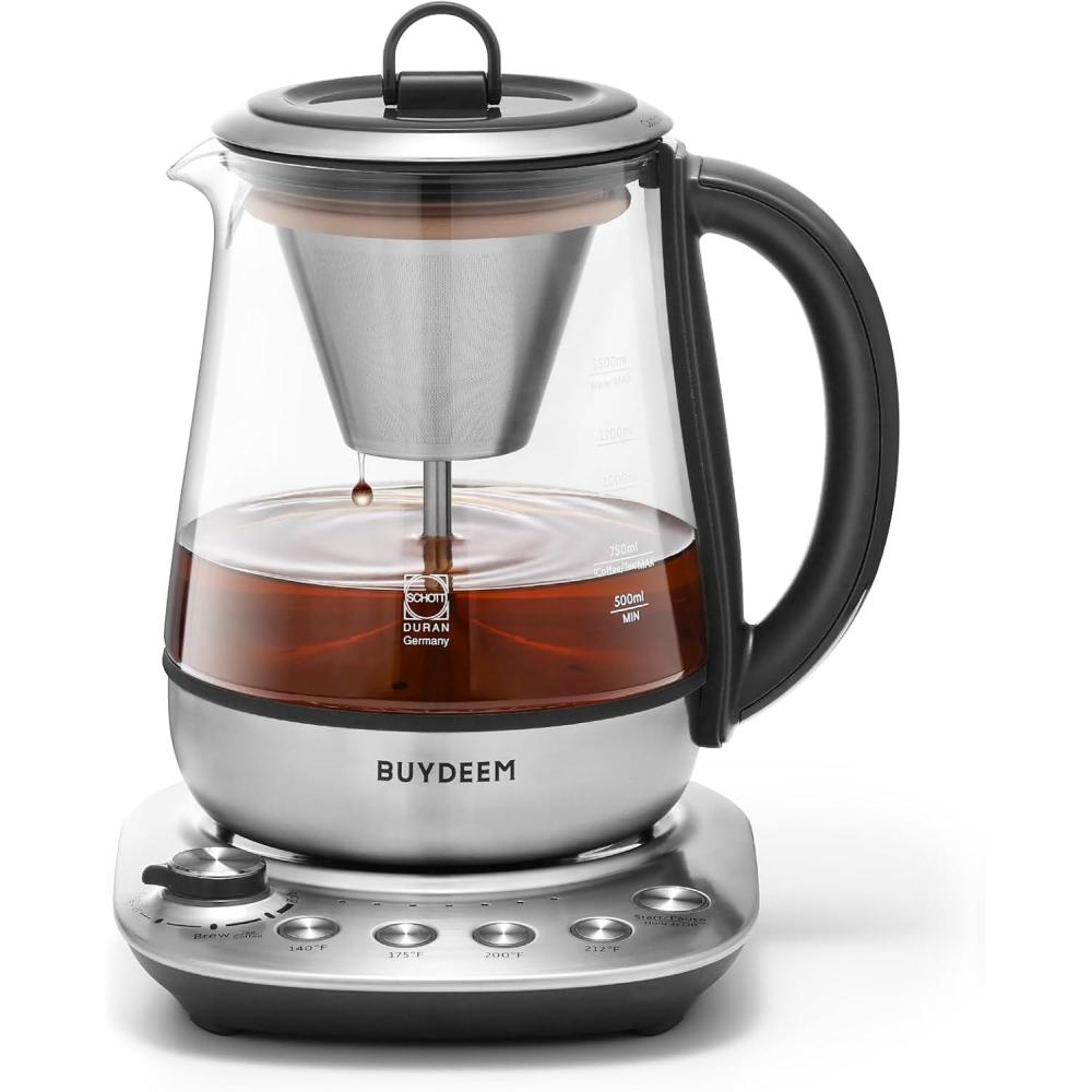 image:imageBUYDEEM K176 Tea Maker Multifunctional Stainless Steel Electric Kettle for Tea and Coffee Brewing Auto Keep Warm 5 Flavor Controls 15L