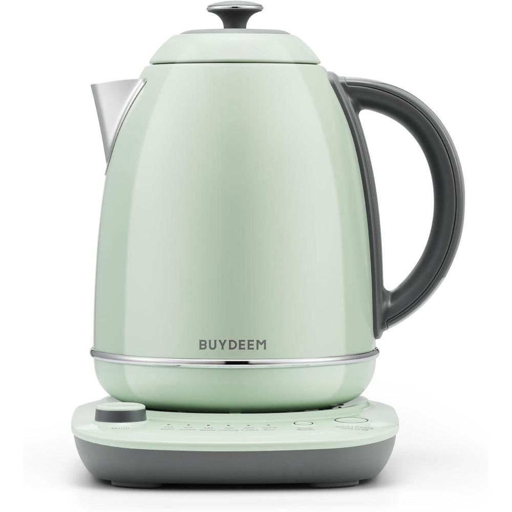 image:imageBUYDEEM K740 Electric Kettle with Temperature Control 12H Keep Warm Quick Boil Stainless Steel Hot Water Boiler for Tea Coffee Milk 17L Mellow YellowCozy Greenish
