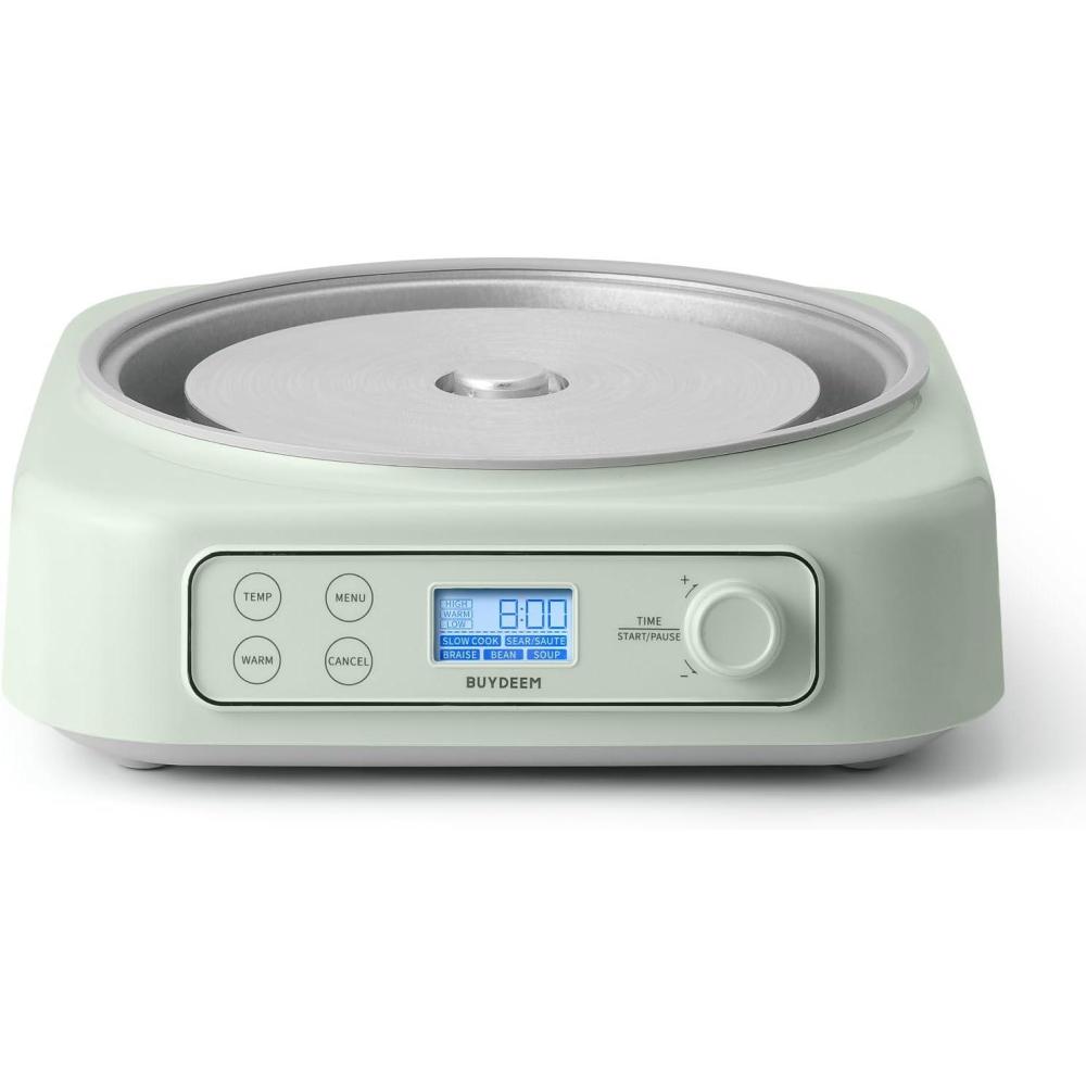image:imageBUYDEEM LP55 5in1 Slow Cooker Compatible with Various Cookwares MultiCooker with Two Temperature Settings Auto Keep Warm for 2H Cozy Greenish Pot Not Included