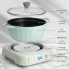BUYDEEM 5-in-1 Slow Cooker 4.7QT with Removable Nonstick Stockpot, Compatible with Various Cookwares, Two Temperature Controls, Customized Time Settings, Auto Keep Warm for 2H, Cozy Greenish