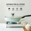 BUYDEEM Cast Aluminum Non Stick Frying Pan 10.2 Inch, Rapid Even Heating Skillet with Glass Lid, All Stovetops Compatible, No PFAS/PFOA Egg Pan with Cool Handle, Cheflite Series CP151 Cozy Greenish(Cozy Greenish)