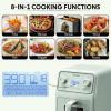 BUYDEEM F51 8-in-1 Air Fryer 4.2QT, Retro Countertop Airfryer Oven with Visible Window, Shake Reminder, One-touch Control with LCD Display, Mellow Yellow(Cozy Greenish)