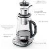 BUYDEEM K156 Tea Maker, Electric Kettle for Coffee and Tea Brewer, 6 Brew Strength Selection for Extracting, 4 Temperature Settings, Boil Dry Protection, 2 Hours Auto Keep Warm, Oat White, 1.5L/1.6QT(1.3 Quarts)