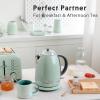 BUYDEEM K640 Stainless Steel Electric Tea Kettle with Auto Shut-Off and Boil Dry Protection, 1.7 Liter Cordless Hot Water Boiler with Swivel Base, 1440W, Mellow Yellow(Cozy Greenish)
