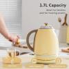 BUYDEEM K640 Stainless Steel Electric Tea Kettle with Auto Shut-Off and Boil Dry Protection, 1.7 Liter Cordless Hot Water Boiler with Swivel Base, 1440W, Mellow Yellow(Mellow Yellow)