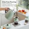 BUYDEEM K640 Stainless Steel Electric Tea Kettle with Auto Shut-Off and Boil Dry Protection, 1.7 Liter Cordless Hot Water Boiler with Swivel Base, 1440W, Mellow Yellow(Cozy Greenish)