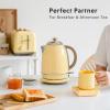 BUYDEEM K640 Stainless Steel Electric Tea Kettle with Auto Shut-Off and Boil Dry Protection, 1.7 Liter Cordless Hot Water Boiler with Swivel Base, 1440W, Mellow Yellow(Mellow Yellow)