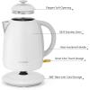 BUYDEEM K640 Stainless Steel Electric Tea Kettle with Auto Shut-Off and Boil Dry Protection, 1.7 Liter Cordless Hot Water Boiler with Swivel Base, 1440W, Mellow Yellow(Arctic White)