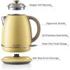 BUYDEEM K640 Stainless Steel Electric Tea Kettle with Auto Shut-Off and Boil Dry Protection, 1.7 Liter Cordless Hot Water Boiler with Swivel Base, 1440W, Mellow Yellow(Mellow Yellow)