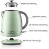 BUYDEEM K640 Stainless Steel Electric Tea Kettle with Auto Shut-Off and Boil Dry Protection, 1.7 Liter Cordless Hot Water Boiler with Swivel Base, 1440W, Mellow Yellow(Cozy Greenish)