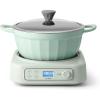 BUYDEEM 5-in-1 Slow Cooker 4.7QT with Removable Nonstick Stockpot, Compatible with Various Cookwares, Two Temperature Controls, Customized Time Settings, Auto Keep Warm for 2H, Cozy Greenish