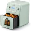 BUYDEEM F51 8-in-1 Air Fryer 4.2QT, Retro Countertop Airfryer Oven with Visible Window, Shake Reminder, One-touch Control with LCD Display, Mellow Yellow(Cozy Greenish)