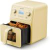BUYDEEM F51 8-in-1 Air Fryer 4.2QT, Retro Countertop Airfryer Oven with Visible Window, Shake Reminder, One-touch Control with LCD Display, Mellow Yellow(Mellow Yellow)