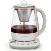 BUYDEEM K156 Tea Maker, Electric Kettle for Coffee and Tea Brewer, 6 Brew Strength Selection for Extracting, 4 Temperature Settings, Boil Dry Protection, 2 Hours Auto Keep Warm, Oat White, 1.5L/1.6QT(1.6 Quarts)