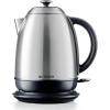 BUYDEEM K640 Stainless Steel Electric Tea Kettle with Auto Shut-Off and Boil Dry Protection, 1.7 Liter Cordless Hot Water Boiler with Swivel Base, 1440W, Mellow Yellow(Retro Silver)