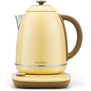 BUYDEEM K740 Electric Kettle with Temperature Control, 12H Keep Warm, Quick Boil, Stainless Steel Hot Water Boiler for Tea Coffee Milk, 1.7L, Mellow Yellow(Mellow Yellow)