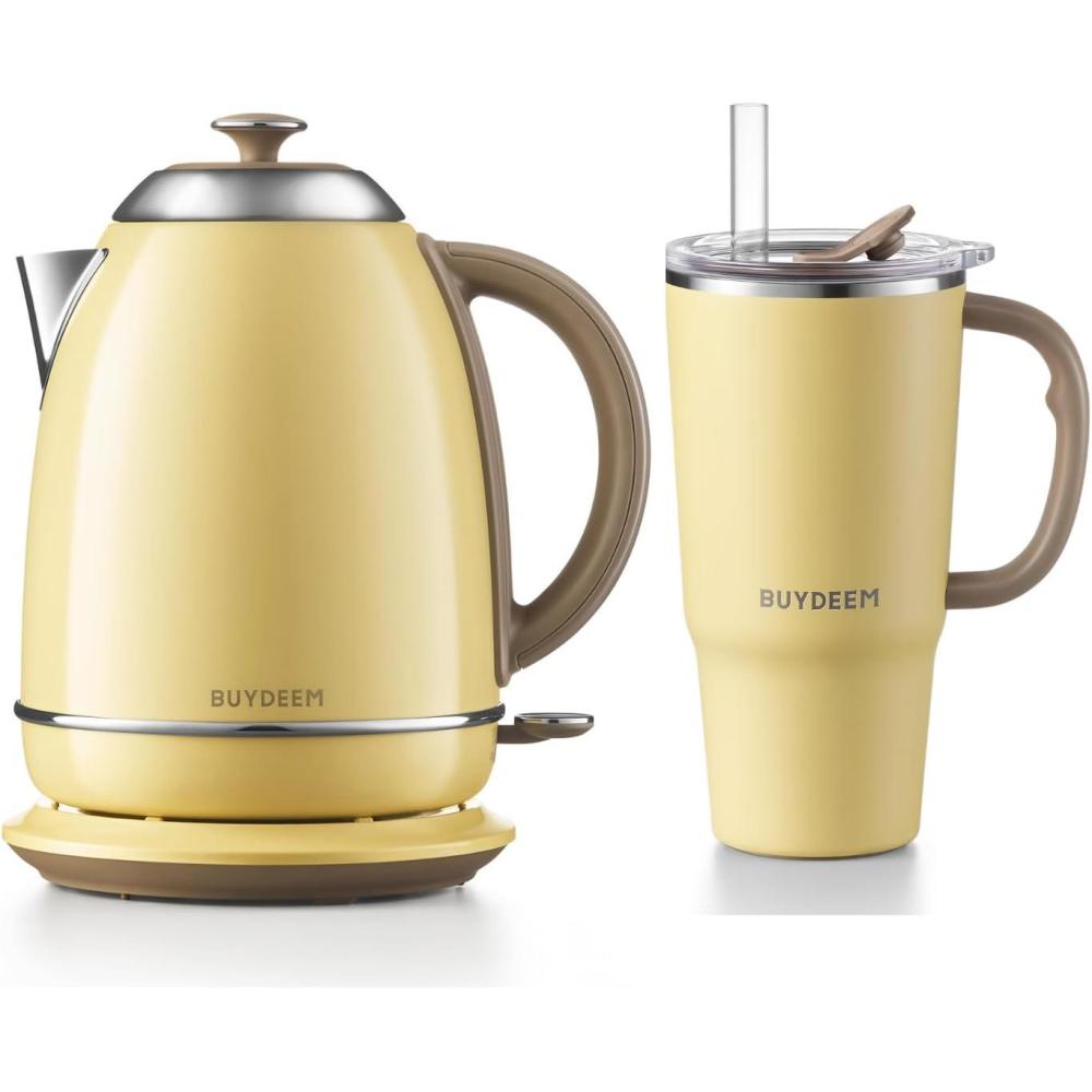 image:imageBUYDEEM K640 Electric Kettle 17L with DS57 Vacuum Insulated Tumbler 750ml Mellow Yellow