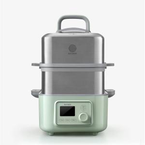 BUYDEEM G553 Two-Tier 10-Quart Electric Food Steamer for Cooking, One Touch, Digital Multifunctional Steamer, Quick Steam in 60s, Stainless Steel Steamer Tray, No Stew Pots Included